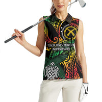 Vanuatu Indipendens Dei Women Sleeveless Polo Shirt Mix Traditional Sand Drawing