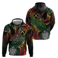Vanuatu Indipendens Dei Zip Hoodie Mix Traditional Sand Drawing
