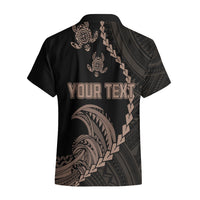 Personalised Guam Hawaiian Shirt Tribal Turtles Curves Style - Brown LT7 - Polynesian Pride