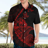 Personalised Guam Hawaiian Shirt Tribal Turtles Curves Style - Red LT7 - Polynesian Pride