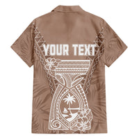 Personalised Guam Hawaiian Shirt Chamoro Latte Stone Mix Tropical - Brown LT7 - Polynesian Pride