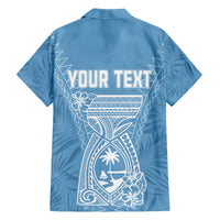 Personalised Guam Hawaiian Shirt Chamoro Latte Stone Mix Tropical - Blue LT7 - Polynesian Pride