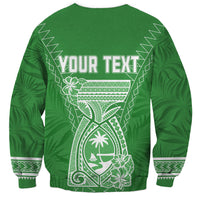 Personalised Guam Sweatshirt Chamoro Latte Stone Mix Tropical - Green LT7 - Polynesian Pride