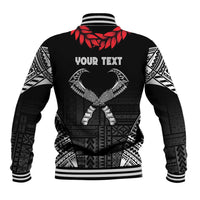 Personalized Talofa Samoa Baseball Jacket Ulafala With Toa Nifo'oti - Black LT7 - Polynesian Pride