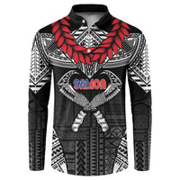 Personalized Talofa Samoa Button Sweatshirt Ulafala With Toa Nifo'oti - Black LT7 Black - Polynesian Pride