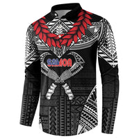 Personalized Talofa Samoa Button Sweatshirt Ulafala With Toa Nifo'oti - Black LT7 - Polynesian Pride