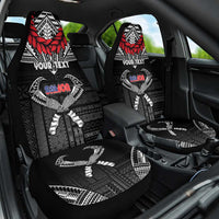 Personalized Talofa Samoa Car Seat Cover Ulafala With Toa Nifo'oti - Black