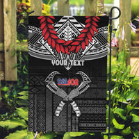 Personalized Talofa Samoa Garden Flag Ulafala With Toa Nifo'oti - Black