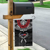 Personalized Talofa Samoa Garden Flag Ulafala With Toa Nifo'oti - Black