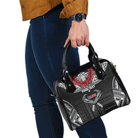 Personalized Talofa Samoa Shoulder Handbag Ulafala With Toa Nifo'oti - Black