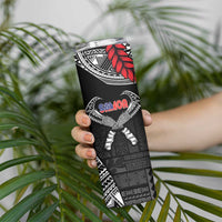 Personalized Talofa Samoa Skinny Tumbler Ulafala With Toa Nifo'oti - Black