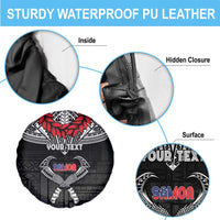 Personalized Talofa Samoa Spare Tire Cover Ulafala With Toa Nifo'oti - Black