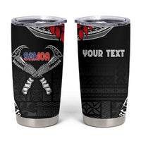 Personalized Talofa Samoa Tumbler Cup Ulafala With Toa Nifo'oti - Black