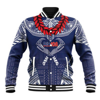 Personalized Talofa Samoa Baseball Jacket Ulafala With Toa Nifo'oti - Blue LT7 Unisex Blue - Polynesian Pride