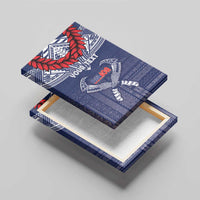 Personalized Talofa Samoa Canvas Wall Art Ulafala With Toa Nifo'oti - Blue LT7 - Polynesian Pride