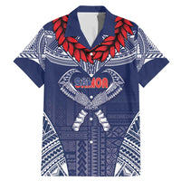 Personalized Talofa Samoa Family Matching Mermaid Dress and Hawaiian Shirt Ulafala With Toa Nifo'oti - Blue