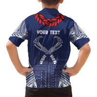 Personalized Talofa Samoa Kid Hawaiian Shirt Ulafala With Toa Nifo'oti - Blue LT7 - Polynesian Pride