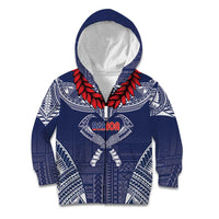 Personalized Talofa Samoa Kid Hoodie Ulafala With Toa Nifo'oti - Blue