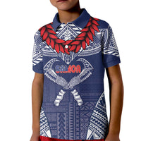Personalized Talofa Samoa Kid Polo Shirt Ulafala With Toa Nifo'oti - Blue