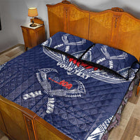 Personalized Talofa Samoa Quilt Bed Set Ulafala With Toa Nifo'oti - Blue LT7 - Polynesian Pride