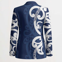 New Zealand Maori Mo Bros Blazer Blue Ribbon With Koru Kowhaiwhai - Polynesian Pride