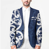 New Zealand Maori Mo Bros Blazer Blue Ribbon With Koru Kowhaiwhai - Polynesian Pride