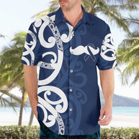 New Zealand Maori Mo Bros Hawaiian Shirt Blue Ribbon With Koru Kowhaiwhai - Polynesian Pride