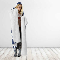 New Zealand Maori Mo Bros Hooded Blanket Blue Ribbon With Koru Kowhaiwhai - Polynesian Pride