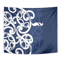 New Zealand Maori Mo Bros Tapestry Blue Ribbon With Koru Kowhaiwhai - Polynesian Pride