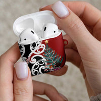 New Zealand Silver Fern Christmas Tree AirPods Case Meri Kirihimete LT7 - Polynesian Pride