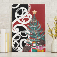 New Zealand Silver Fern Christmas Tree Canvas Wall Art Meri Kirihimete - Polynesian Pride