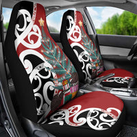 New Zealand Silver Fern Christmas Tree Car Seat Cover Meri Kirihimete - Polynesian Pride