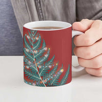 New Zealand Silver Fern Christmas Tree Ceramic Mug Meri Kirihimete - Polynesian Pride