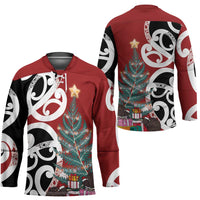 New Zealand Silver Fern Christmas Tree Hockey Jersey Meri Kirihimete - Polynesian Pride