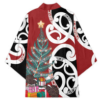 New Zealand Silver Fern Christmas Tree Kimono Meri Kirihimete - Polynesian Pride