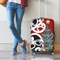 New Zealand Silver Fern Christmas Tree Luggage Cover Meri Kirihimete - Polynesian Pride