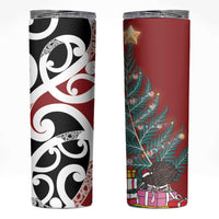 New Zealand Silver Fern Christmas Tree Skinny Tumbler Meri Kirihimete - Polynesian Pride