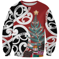 New Zealand Silver Fern Christmas Tree Sweatshirt Meri Kirihimete - Polynesian Pride