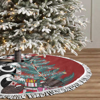 New Zealand Silver Fern Christmas Tree Skirt Meri Kirihimete - Polynesian Pride