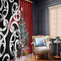 New Zealand Silver Fern Christmas Tree Window Curtain Meri Kirihimete - Polynesian Pride