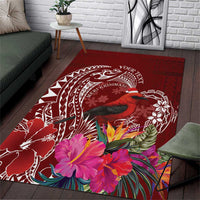 Personalized Samoa Meri Krisimasi Area Rug Segasegamau'u Mix Siapo LT7 Red - Polynesian Pride