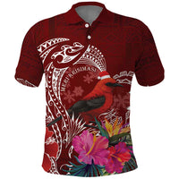 Personalized Samoa Meri Krisimasi Polo Shirt Segasegamau'u Mix Siapo LT7 Red - Polynesian Pride