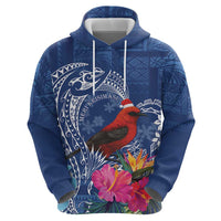 Personalized Samoa Christmas Hoodie Cardinal Honeyeater Mix Siapo LT7 - Polynesian Pride