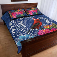 Personalized Samoa Christmas Quilt Bed Set Cardinal Honeyeater Mix Siapo
