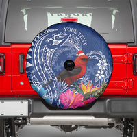 Personalized Samoa Christmas Spare Tire Cover Cardinal Honeyeater Mix Siapo