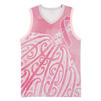 Breast Cancer Awareness Maori Basketball Jersey Kia Kaha Kia Maia Kia Manawanui - Polynesian Pride
