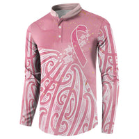Breast Cancer Awareness Maori Button Sweatshirt Kia Kaha Kia Maia Kia Manawanui - Polynesian Pride