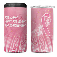 Breast Cancer Awareness Maori 4 in 1 Can Cooler Tumbler Kia Kaha Kia Maia Kia Manawanui - Polynesian Pride