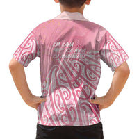 Breast Cancer Awareness Maori Family Matching Off The Shoulder Long Sleeve Dress and Hawaiian Shirt Kia Kaha Kia Maia Kia Manawanui - Polynesian Pride
