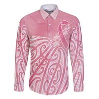 Breast Cancer Awareness Maori Family Matching Off The Shoulder Long Sleeve Dress and Hawaiian Shirt Kia Kaha Kia Maia Kia Manawanui - Polynesian Pride